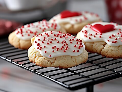 A bunch of cookies that are on a cooling rack