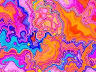 Fototapeta premium Beautifully crafted liquid art with vibrant colors, artistic effect, colorful inks, swirling shapes
