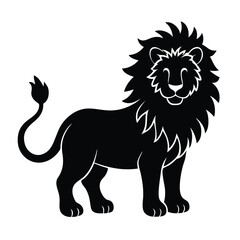 Lion Silhouette Vector Art - Black Color Lion Design Illustration