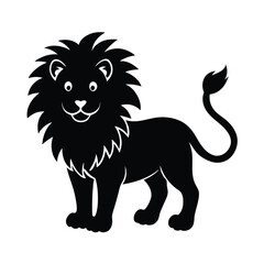 Lion Silhouette Vector Art - Black Color Lion Design Illustration