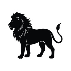 Lion Silhouette Vector Art - Black Color Lion Design Illustration