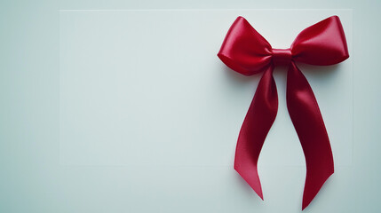 Valentine's Day Red Ribbon on Minimalist Background-symbolizing love, romance, and celebration. Perfect for Valentine's Day, weddings, anniversaries, and other romantic or festive themes