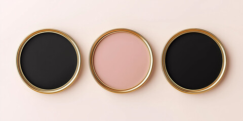 Set of gold  circle frames design.