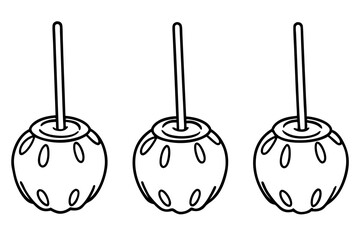 Minimalist Caramel Apple Vector Set