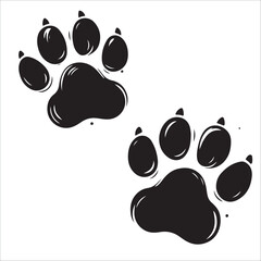 Vector animal paw print stamp: dog or wolf pawprint  © Nana
