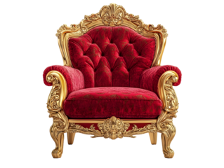 Luxurious red and gold throne chair design