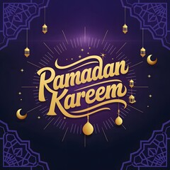 Fototapeta premium Elegant Ramadan Mubarak Greeting Design, This beautiful graphic design features the phrase 