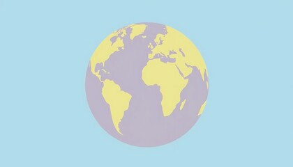 Fototapeta premium Simple World Map Graphic Pastel Earth Globe Illustration