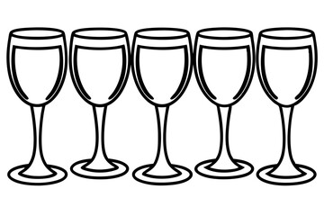 Minimalist Wine Glass Line Art Set