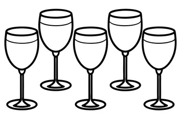 Minimalist Wine Glass Line Art Set