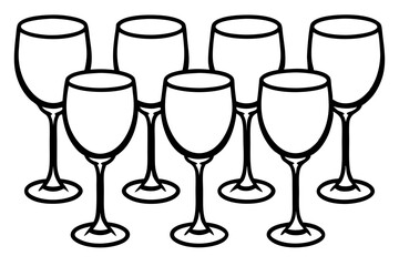 Minimalist Wine Glass Line Art Set