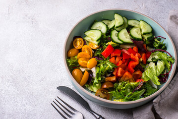 Fresh healthy organic vegetable salad