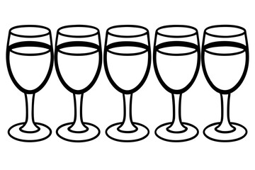 Minimalist Wine Glass Line Art Set