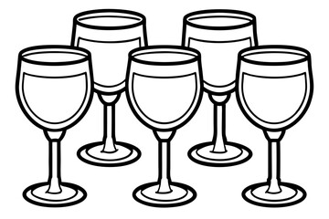 Minimalist Wine Glass Line Art Set