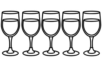 Minimalist Wine Glass Line Art Set