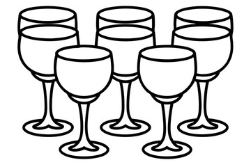 Minimalist Wine Glass Line Art Set