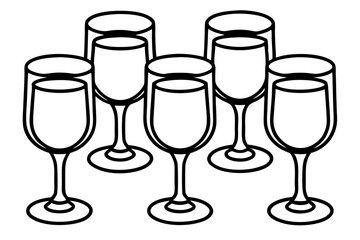 Minimalist Wine Glass Line Art Set