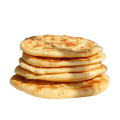 Top view of tawa chapati on Isolated transparent background png. generated with AI