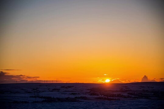 Bridestones Winter Snowy Sunrise Timelapse