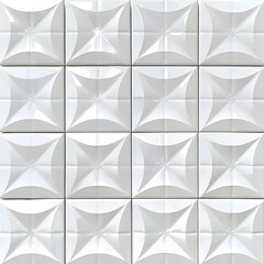 3d geometric abstract white tile seamless pattern
