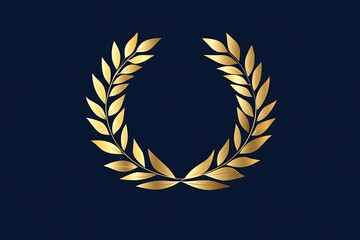 Gold labels award with laurel wreath on dark background.