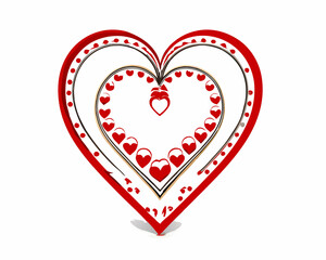heart with a heart love white background