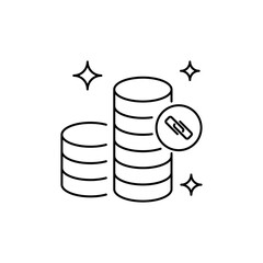 The Outline Coin Stack with Link icon represents affiliate earnings.