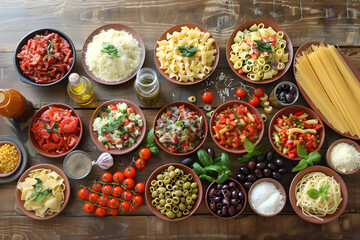 Fototapeta premium Homemade Pasta Recipes: A Celebration of Italian Food Tradition & Flavours