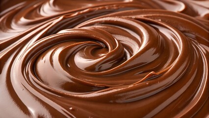 Background of thick melted milk chocolate, close-up 