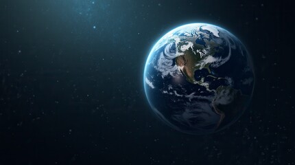 Fototapeta premium Earth Planet Orbit. High Quality Digital Space