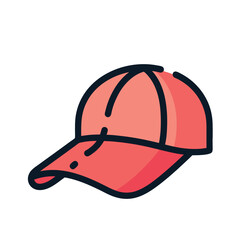 Red baseball cap design illustration fashion accessory