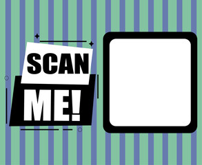 Scan QR code icon. Qr code scan template for smartphone to pay. QR code for mobile apps, payment and phone.