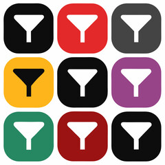 Set of Colorful Filter Icons