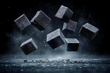 Falling Cubes Abstract 3D Background