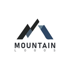 Set of vector mountain and outdoor adventures logo designs.
