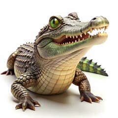 Obraz premium Cute Crocodile on White Background Wildlife Illustration