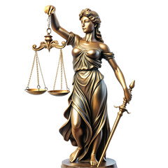 Obraz premium Lady Justice Bronze Statue Scales Sword Law Legal 3d icon court power truth order model 