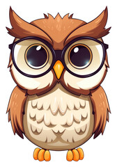 Fototapeta premium PNG Owl wearing glasses cartoon animal bird.