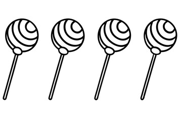 Monochrome Lollipop Vector Line Set