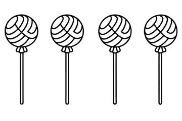 Monochrome Lollipop Vector Line Set