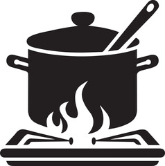 cooking pot with spoon