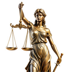 Obraz premium Elegant Bronze Lady Justice Statue Scales Sword Law Art Gold Legal Power Greek Roman Metal