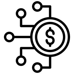 Digital Money Icon Element For Design