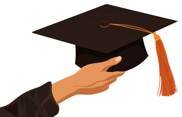 PNG Hand holding graduation cap intelligence achievement certificate.