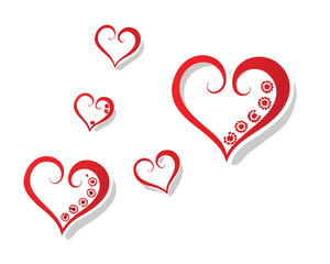 loves heart vector with white background