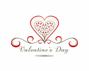 valentine day heart to love white background