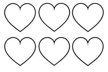 Pure Heart Line Art Vector Graphics Set