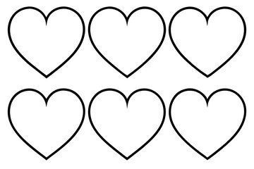 Pure Heart Line Art Vector Graphics Set