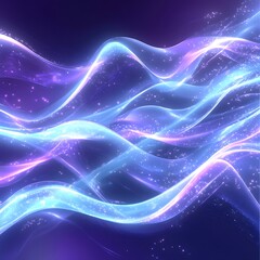 Colorful waves of light create a mesmerizing abstract visual effect at night