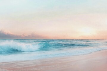 Obraz premium Serene Dawn Over Calm Ocean Horizon